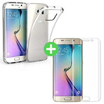 Samsung Galaxy S6 Edge Transparant TPU Hoesje + Screen, Télécoms, Verzenden