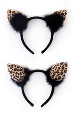 Haarband Luipaard Oortjes Dons Zwart Diadeem Panter Cheetah, Kleding | Dames, Ophalen of Verzenden, Nieuw