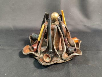 Pijp - Bruyere, Hout, Leder, Messing, Keramiek - (9), Nieuw