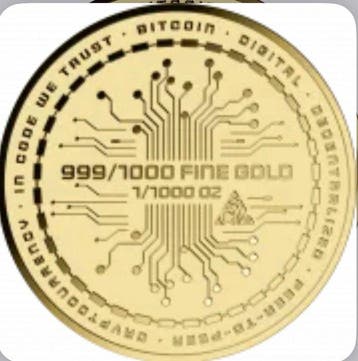 Wereld. Bitcoin , 1/1000 Oz (.999) mit CoA und BOX (Zonder