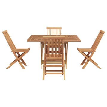 vidaXL Tuin Eettafel Set Bruin Massief Teakhout, Tuin en Terras, Verzenden, Nieuw