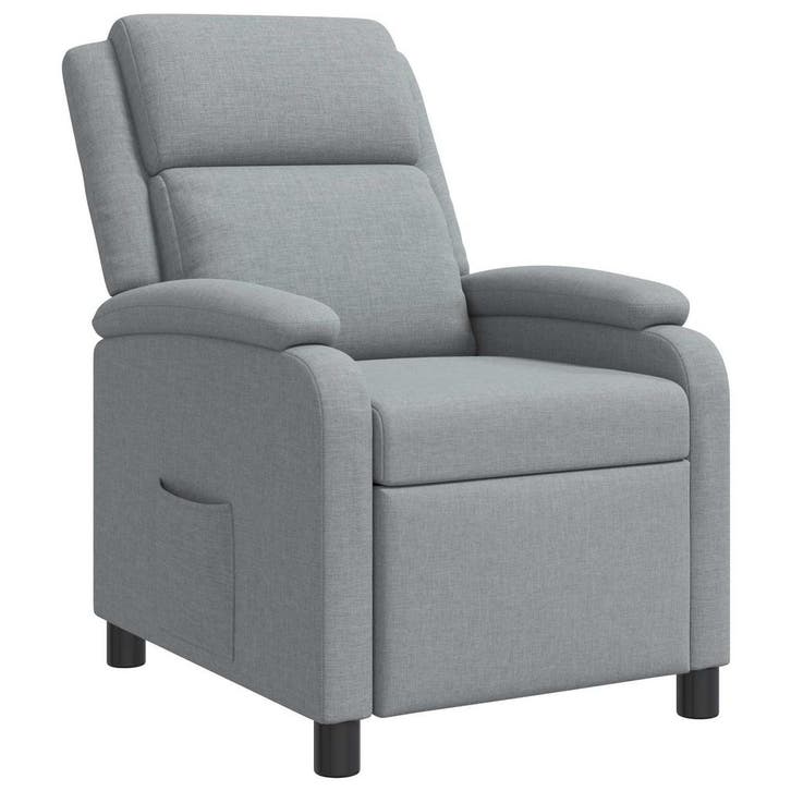 vidaXL Recliner Lichtgrijs Stof, Maison & Meubles, Fauteuils, Envoi