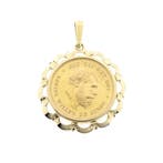 Gouden hanger van 10 gulden munt met Koning Willem De Derde, Ophalen of Verzenden, Gebruikt, Goud, Overige merken