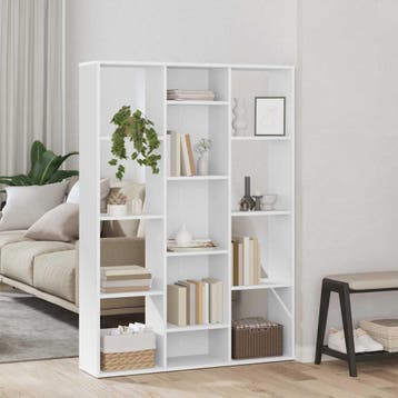 vidaXL Kamerscherm/boekenkast 100x24x140 cm bewerkt hout wit, Verzenden