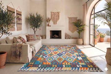 Kilim multicolore - inutilisé - Tapis - 300 cm - 210 cm -