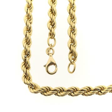 Gouden gedraaide schakelketting, Ophalen of Verzenden, Gebruikt, Goud, Goud