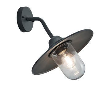Trio BRENTA wandlamp | E27 Fitting | antraciet met transpara, Verzenden