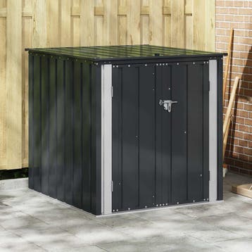 vidaXL Tuinopslagdoos Zwart 101,5 x 107 x 100 cm Staal, Tuin en Terras, Verzenden, Nieuw
