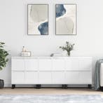 vidaXL Dressoirs 3 st bewerkt hout hoogglans wit, Huis en Inrichting, Kasten | Dressoirs, Verzenden, Nieuw