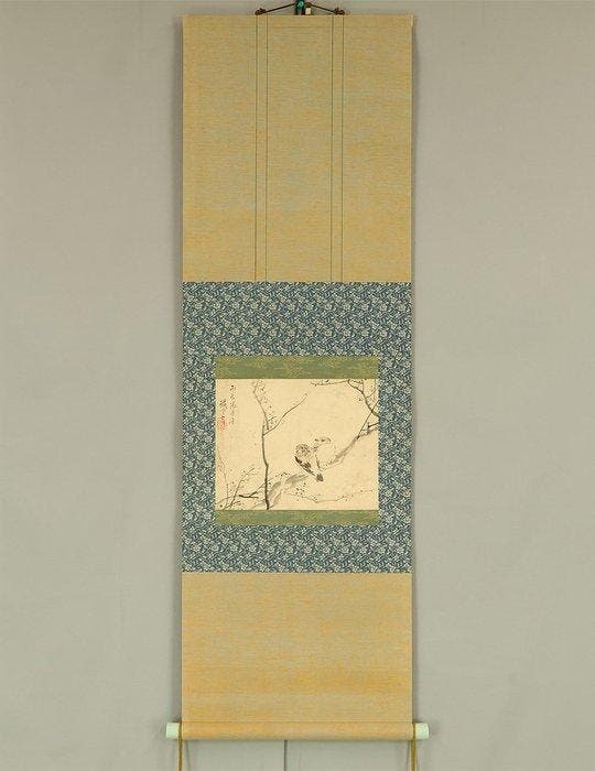 Two Sparrows Perched on Tree - Fujimoto Tesseki, Antiquités & Art, Antiquités | Autres Antiquités