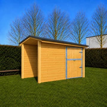 Aanbouw houten paardenstal 3x3m met 1 x 2-delige staldeur +, Dieren en Toebehoren, Nieuw