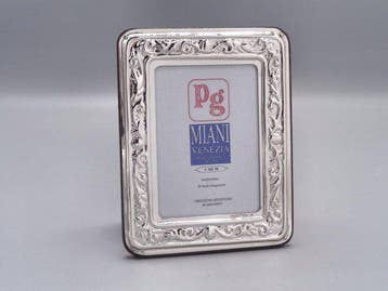 PG-Miani Argenteria - Cadre photo - Argent 925 - Feuilles, Antiquités & Art, Antiquités | Argent & Or