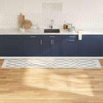 vidaXL Keuken Tapijt Wit 300 x 60 cm Fluweel, Jardin & Terrasse, Verzenden