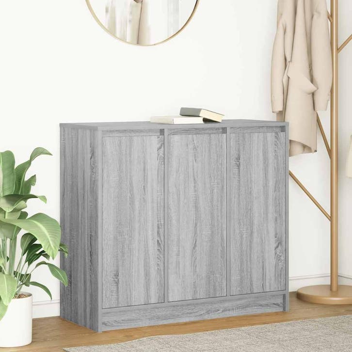 vidaXL Dressoir 85x34x76 cm spaanplaat grijs sonoma, Maison & Meubles, Armoires | Dressoirs, Envoi