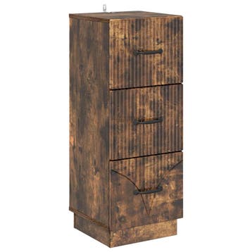 vidaXL Ladekast Gerookt eiken 33 x 34,5 x 87 cm Bewerkt hout, Verzenden