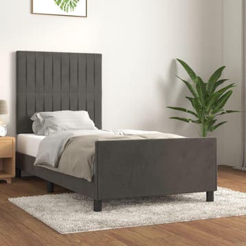 vidaXL Bedframe zonder matras 80x200 cm fluweel donkergrijs, Verzenden