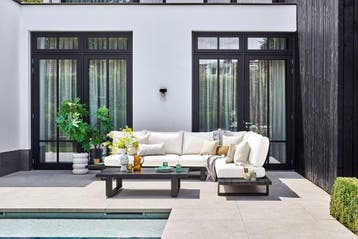 Suns Nardo aluminium loungeset Matt black met Naturel