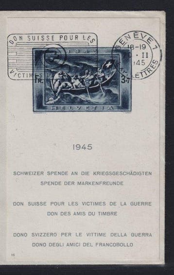 Zwitserland 1945 - Zwitserland Bl. 11, blok, Postzegels en Munten, Postzegels | Europa | België, Gestempeld