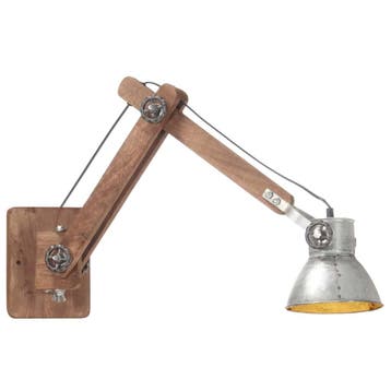 vidaXL Wandlamp industrieel rond E27 zilverkleurig, Verzenden, Nieuw