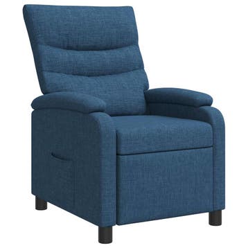 vidaXL Recliner Blauw Stof, Verzenden