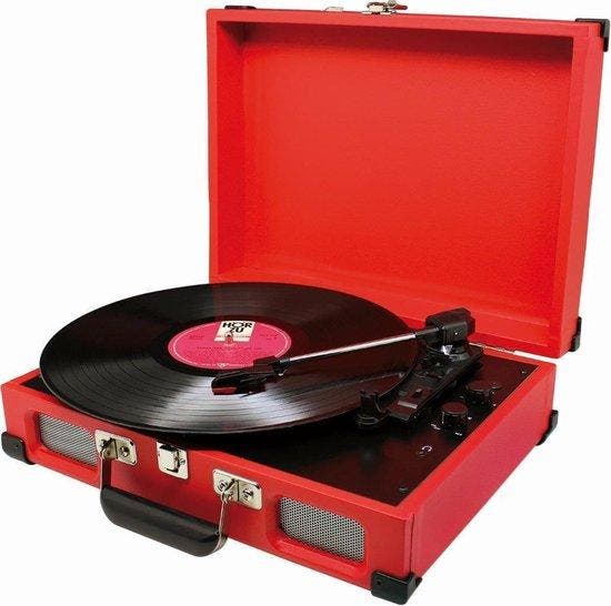 Platenspeler, rood Soundmaster PL580RO - Koffermodel, Audio, Tv en Foto, Platenspelers, Nieuw, Verzenden