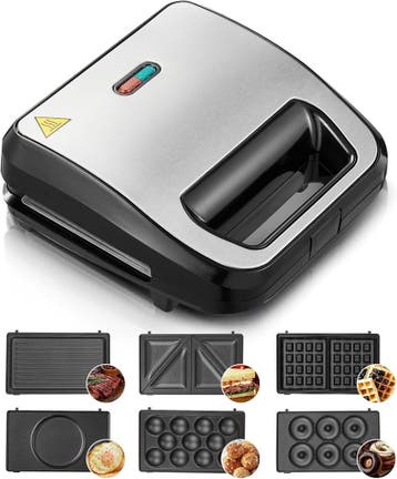 6-in-1 Contactgrill | Tweede kansje | Compact & krachtig, Verzenden, Uitneembare platen, Zo goed als nieuw