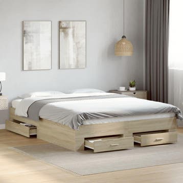 vidaXL Bedframe met lades bewerkt hout sonoma eikenkleurig, Huis en Inrichting, Verzenden, Nieuw