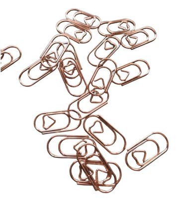 50x Mini paperclips Rose hartje (Overige Decoratie), Divers, Emballage cadeau, Verzenden