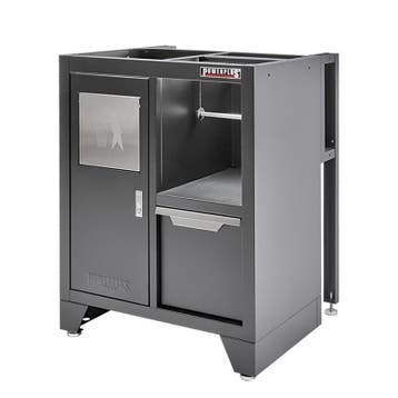 Matzwarte werkplaatskast met afvalbak 68 x 46 x 91 cm., Ophalen of Verzenden