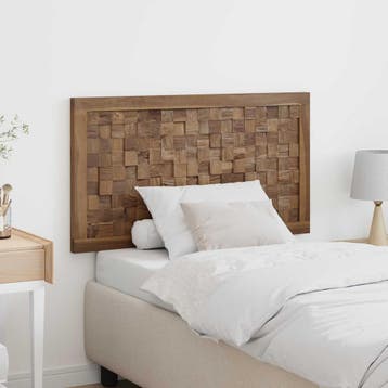 vidaXL Bed Hoofdbord Naturel Massief Teakhout, Huis en Inrichting, Slaapkamer | Bedden, Verzenden, Nieuw