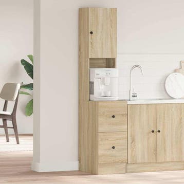 vidaXL Keuken Kast Beige 35 x 50 x 180 cm Bewerkt hout, Verzenden