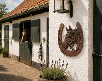 Authentieke roestbruine afwerking - sculptuur, paardenhoofd