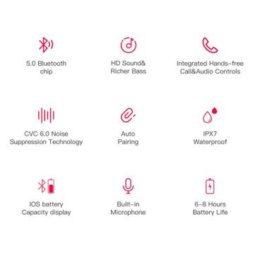 U8 TWS Draadloze Oortjes Bluetooth 5.0 Ear Wireless Buds, Verzenden, Nieuw