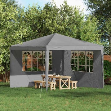 vidaXL Party Tent Zijwand 2 st 300 x 195 cm Lichtgrijs PE en, Verzenden