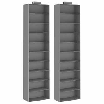 vidaXL Kledingorganisers hangend 2 st met 10 schappen stof, Verzenden, Nieuw