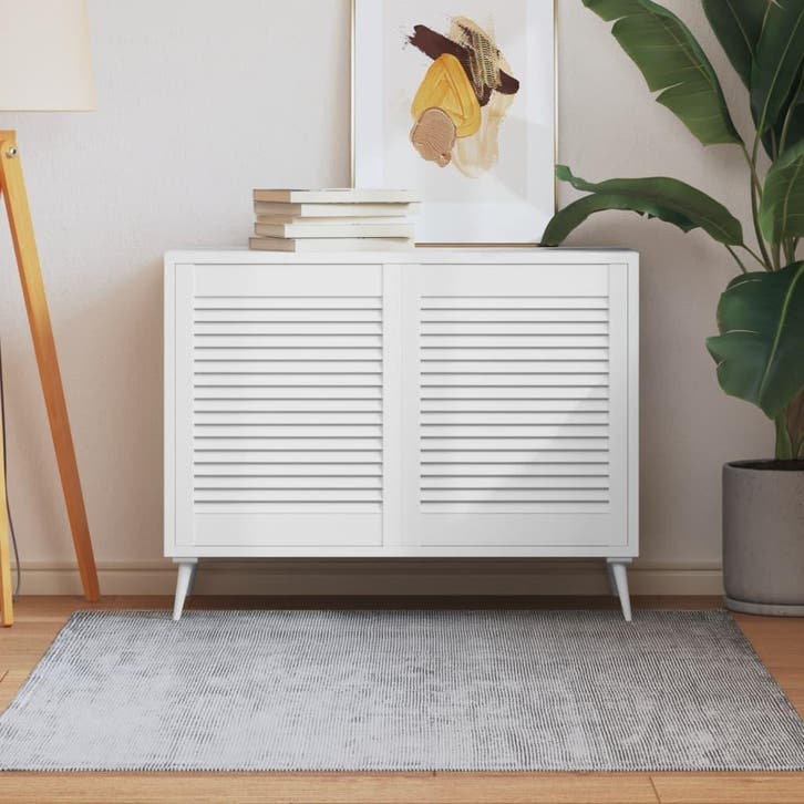 vidaXL Kastdeuren met lamellen 2 st 61,5x49,4 cm grenenhout, Doe-het-zelf en Bouw, Hang- en Sluitwerk, Nieuw, Verzenden