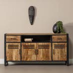 Dressoir Mangohout Tristan 180 cm, Verzenden, Nieuw, Overige houtsoorten, Industriële meubels