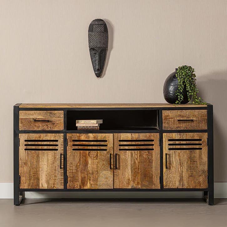 Dressoir Mangohout Tristan 180 cm, Huis en Inrichting, Kasten | Dressoirs, Nieuw, Overige houtsoorten, Verzenden
