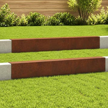vidaXL Afdekprofiel voor tuinranden 2 st 100 x 6 x 15 cm, Verzenden