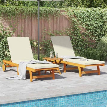 vidaXL Ligstoel 3 st Massief Acacia Hout Bruin, Verzenden, Nieuw