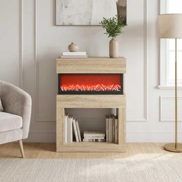 vidaXL Elektrische haard Sonoma 64 x 30 x 87 cm Bewerkt hout, Verzenden