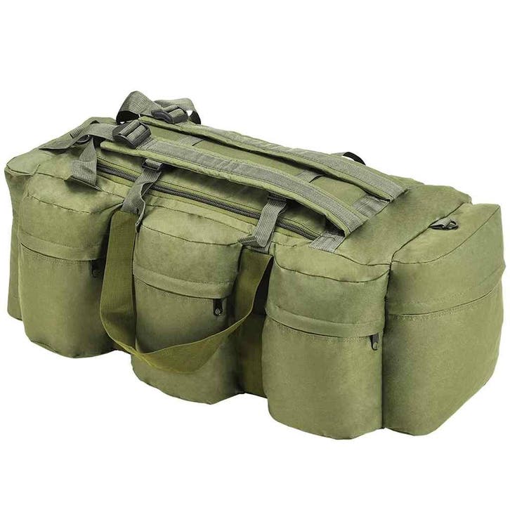 vidaXL Plunjezak 3-in-1 legerstijl 45 L olijfgroen, Handtassen en Accessoires, Tassen | Reistassen en Weekendtassen, Nieuw, Verzenden