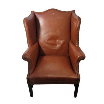Fauteuil - Leder, Hout