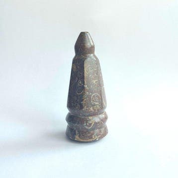Oud-Centraal-Aziatisch fossiele kalksteen Schaakspel Toren