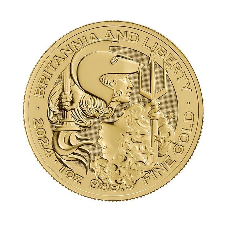 Gouden munt Britannia and Liberty 2024 1 troy ounce, Postzegels en Munten, Edelmetalen en Baren