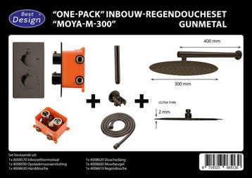 One-Pack inbouw-regendoucheset muuruitloop 30cm rond, Ophalen of Verzenden