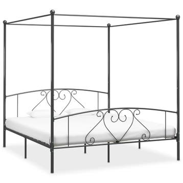 vidaXL Hemelbedframe metaal grijs 180x200 cm, Verzenden, Nieuw