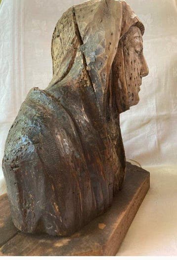 Buste, Houten kerk buste - 28 cm - Bois