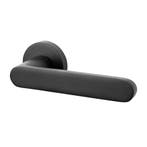 Geveerde deurklink Tondo mat zwart op rozet - voor binnen..., Ophalen of Verzenden, Nieuw, Overige materialen, Klink of Kruk