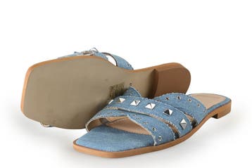 Manfield Slippers in maat 38 Blauw, Kleding | Dames, Schoenen, Slippers, Zo goed als nieuw, Manfield, Verzenden